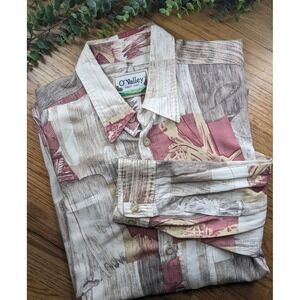 RARE FIND!🫢O'Valley Quality XL Vintage Men's Long Sleeve Shirt Button Print